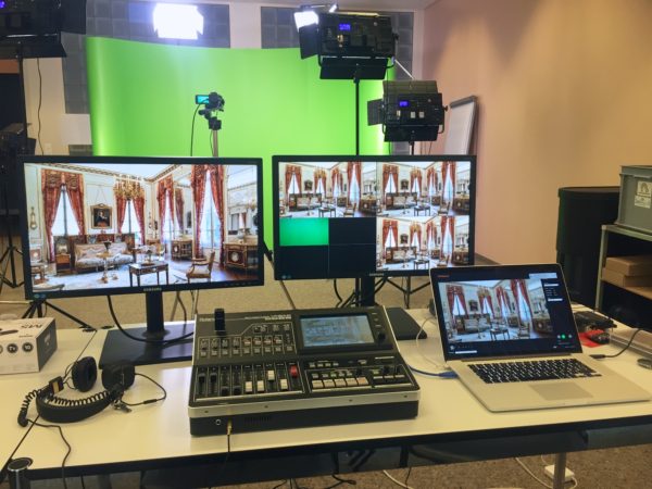 Studio TV du RadioBus.fm avec Greenscreen et régie audiovidéo.